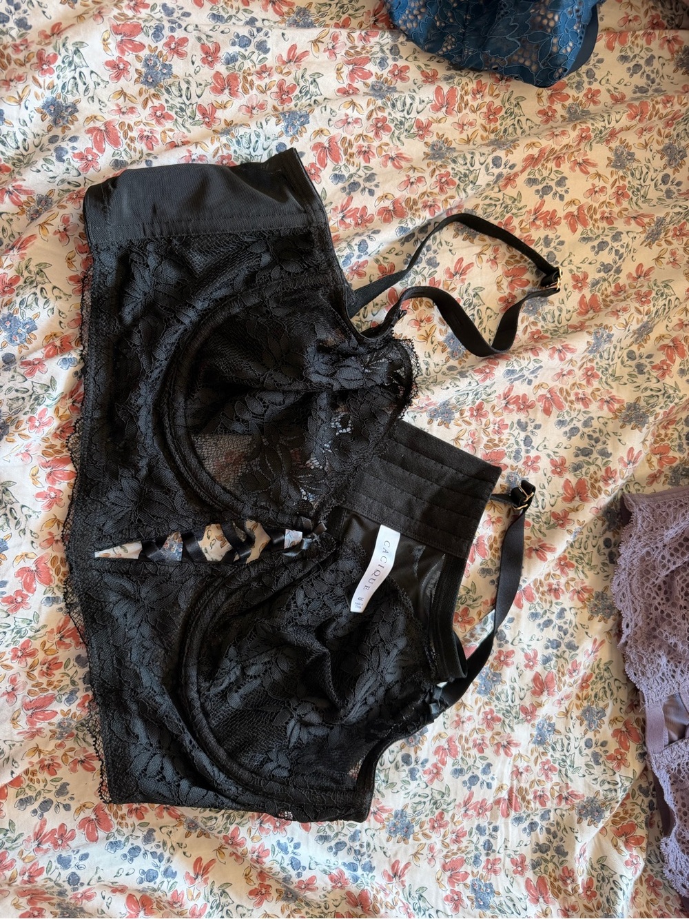 Cacique Black Lace Longline Bralette
